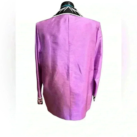 Bob Mackie 100% Silk Jacket Wearable Art Women’s Embroidery Blazer Size Large. - Picture 2 of 7